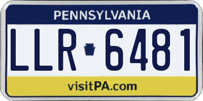 PA license plate LLR6481