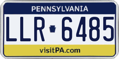 PA license plate LLR6485