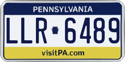 PA license plate LLR6489