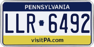 PA license plate LLR6492