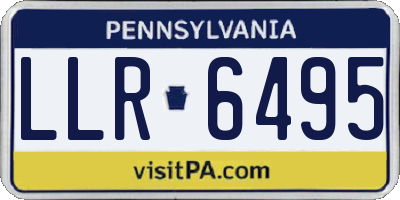 PA license plate LLR6495