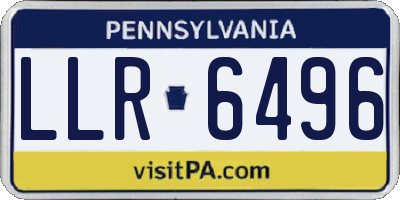 PA license plate LLR6496