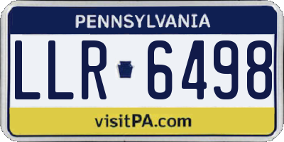 PA license plate LLR6498