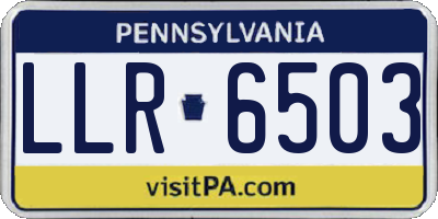 PA license plate LLR6503
