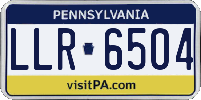 PA license plate LLR6504