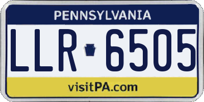 PA license plate LLR6505
