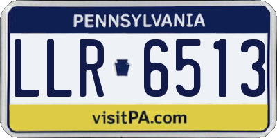 PA license plate LLR6513