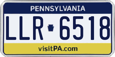 PA license plate LLR6518