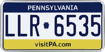 PA license plate LLR6535
