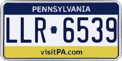 PA license plate LLR6539