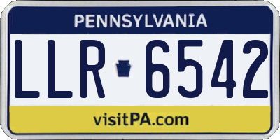 PA license plate LLR6542