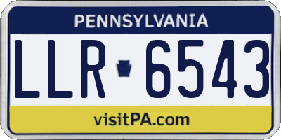 PA license plate LLR6543