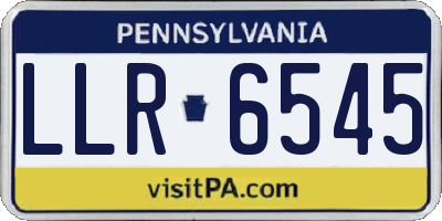 PA license plate LLR6545