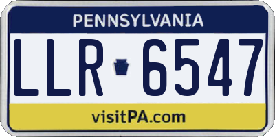 PA license plate LLR6547