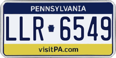PA license plate LLR6549