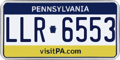 PA license plate LLR6553