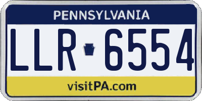 PA license plate LLR6554