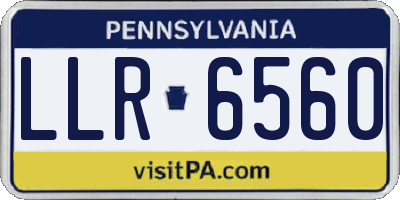 PA license plate LLR6560
