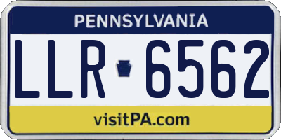 PA license plate LLR6562