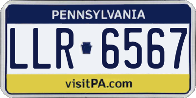 PA license plate LLR6567