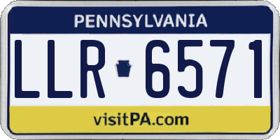 PA license plate LLR6571