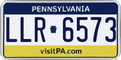PA license plate LLR6573