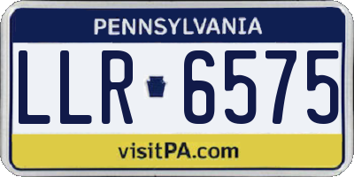 PA license plate LLR6575