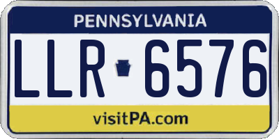 PA license plate LLR6576