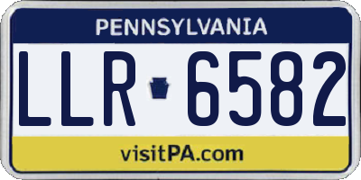 PA license plate LLR6582
