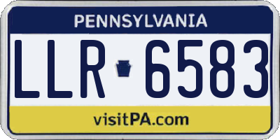 PA license plate LLR6583