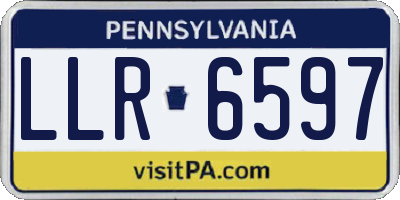PA license plate LLR6597