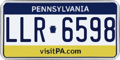 PA license plate LLR6598