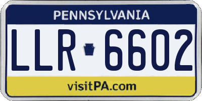 PA license plate LLR6602
