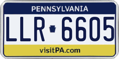 PA license plate LLR6605