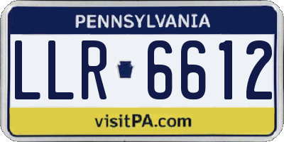 PA license plate LLR6612