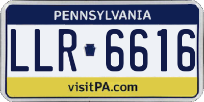 PA license plate LLR6616