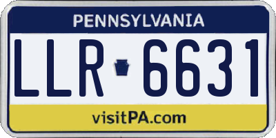 PA license plate LLR6631