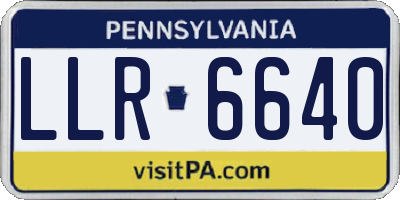 PA license plate LLR6640