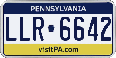 PA license plate LLR6642