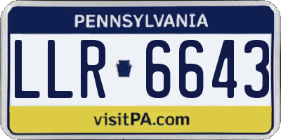 PA license plate LLR6643