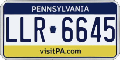 PA license plate LLR6645