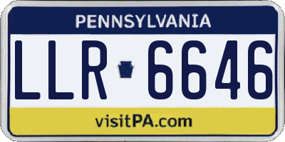 PA license plate LLR6646
