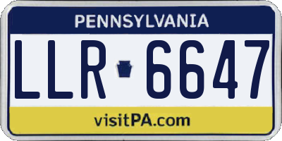 PA license plate LLR6647