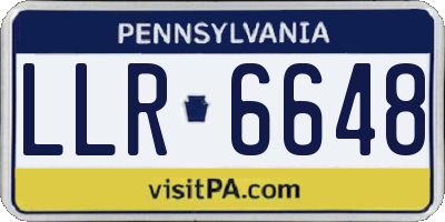 PA license plate LLR6648
