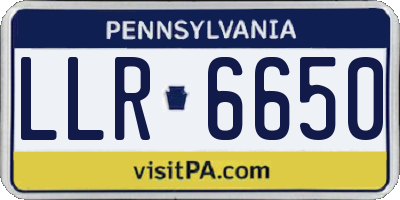 PA license plate LLR6650