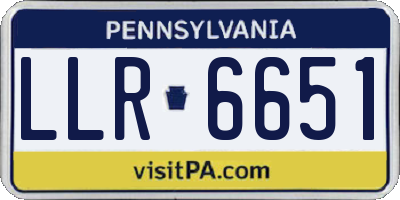 PA license plate LLR6651