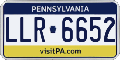 PA license plate LLR6652