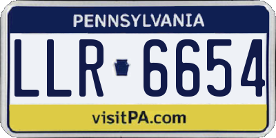 PA license plate LLR6654