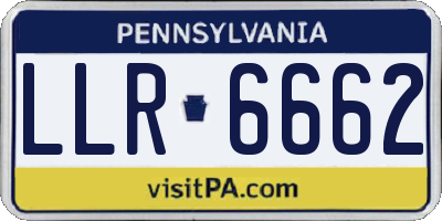 PA license plate LLR6662