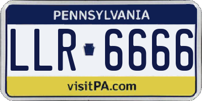 PA license plate LLR6666